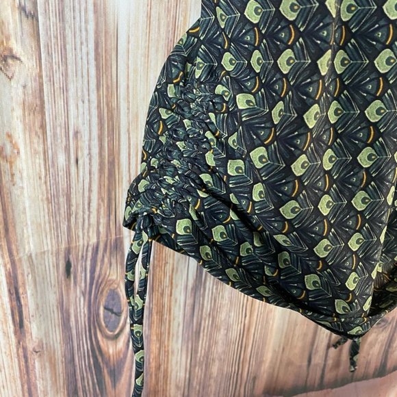 Jenna Sea- Peacock Pattern Strappy Swim Top - Picture 4 of 6